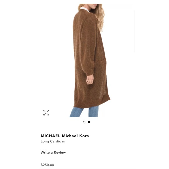 MICHAEL KORS LONG CREME CARDIGAN - Picture 1 of 5